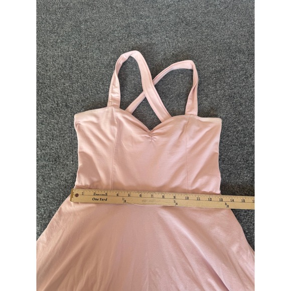 Hollister Pink Fit and Flare Dress Sweetheart Neckline Crisscross Straps SZM - Picture 7 of 11